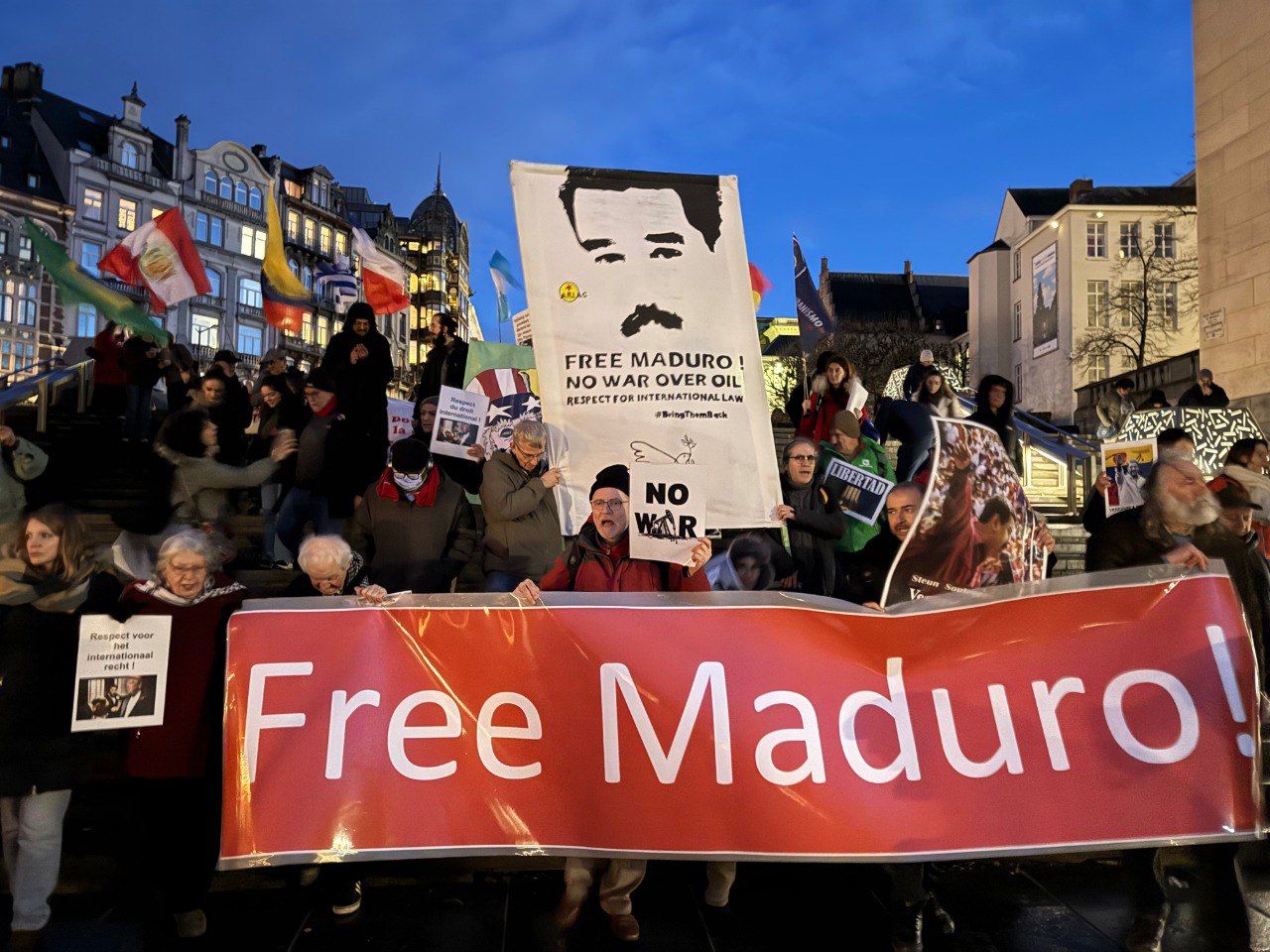 Gran manifestación en Bruselas pide liberación del presidente Maduro y la diputada Flores